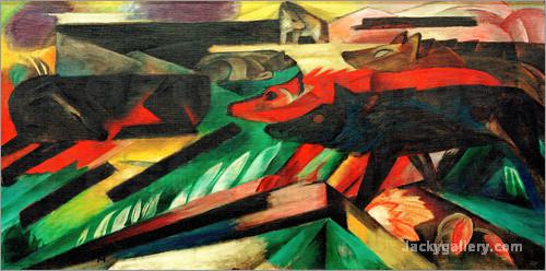 The Wolves Balkan War by Franz Marc paintings reproduction